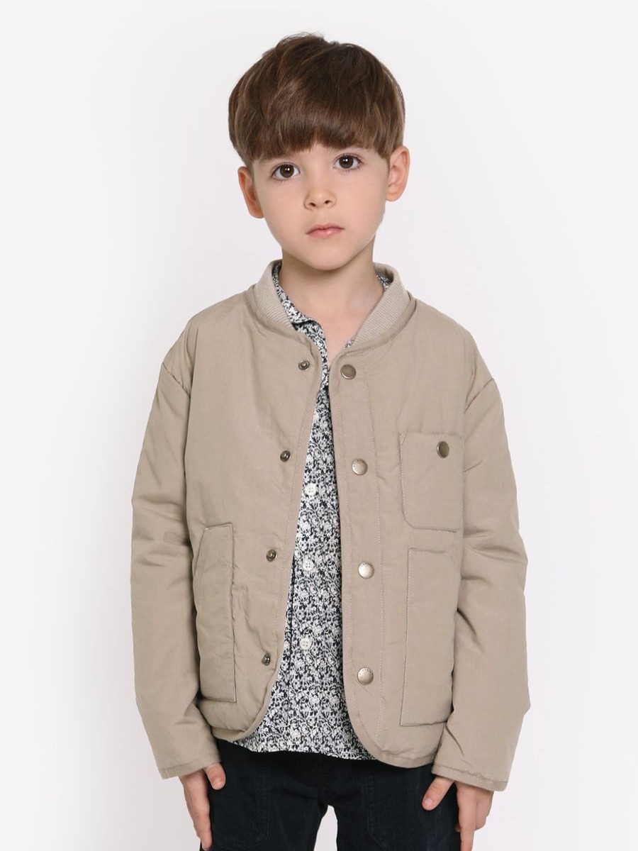 Boys Bonpoint Coats & Jackets | Boys Duran Cotton Jacket In Beige