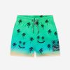 Boys Molo Swimwear | Boys Palm Smiley Face Niko Swim Shorts In Green