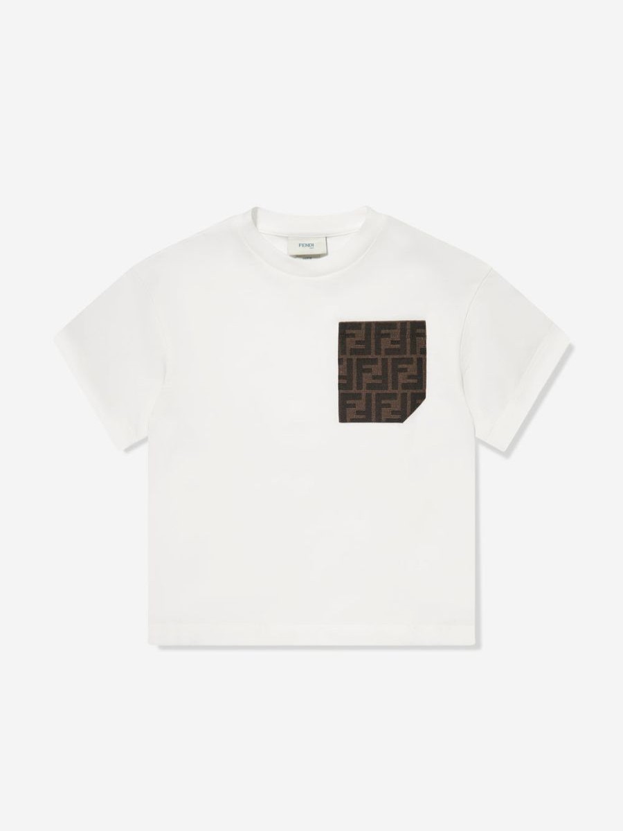 Boys Fendi Kids T-Shirts & Tops | Kids Ff Pocket T-Shirt In White