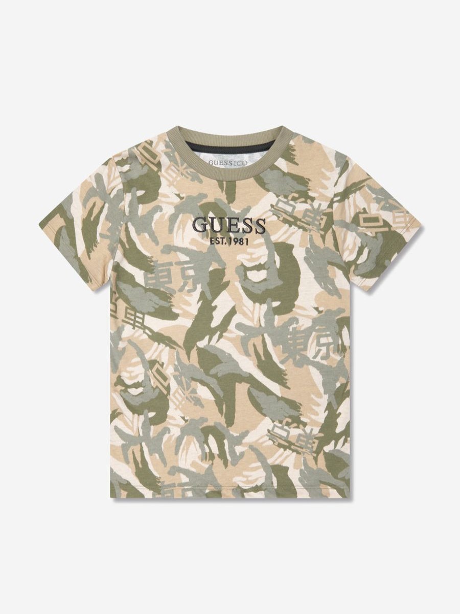 Boys Guess T-Shirts & Tops | Boys Desert Print T-Shirt In Green