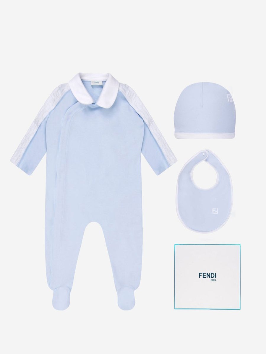 Boys Fendi Kids Babygrows & Rompers | Fendi Kids - Baby Boys Babygrow Gift Set | Childsplay Clothing