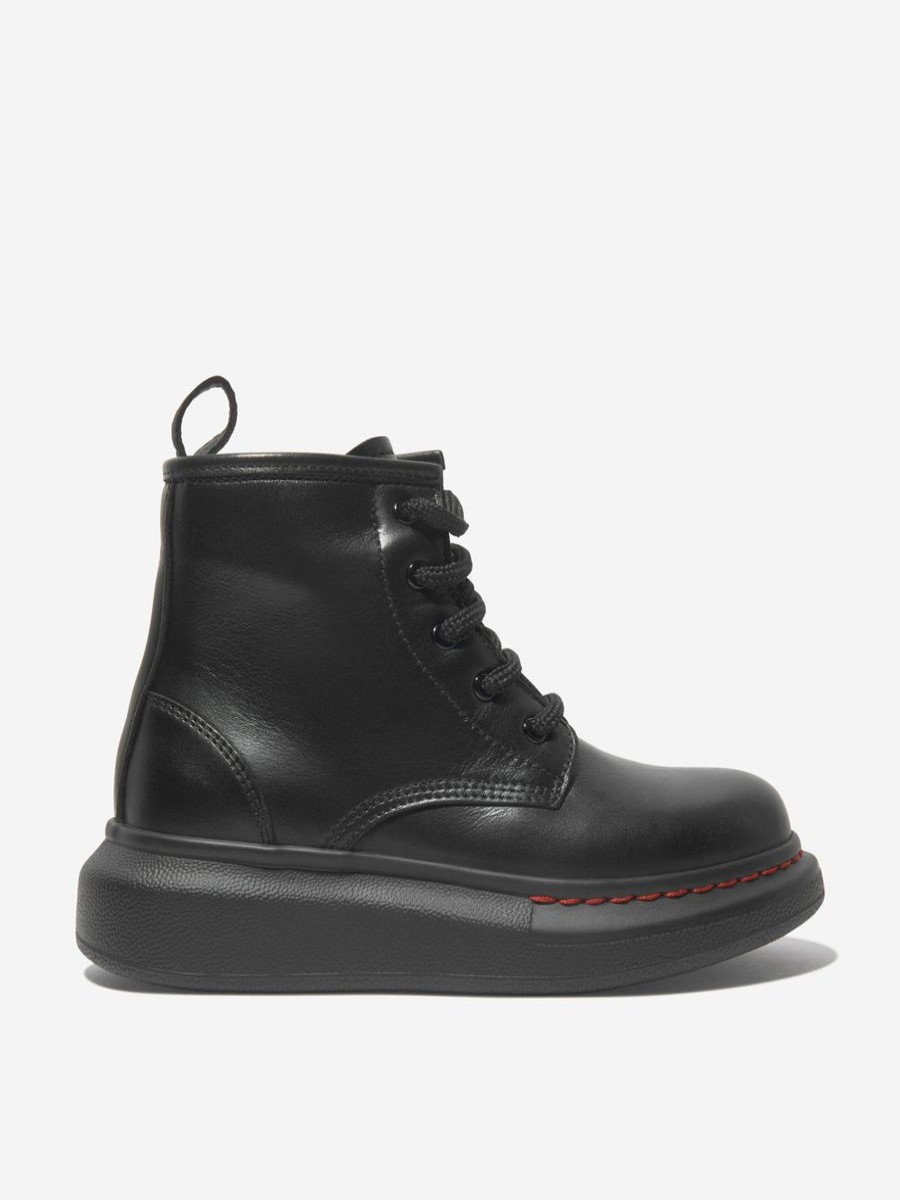 Boys Alexander McQueen Boots | Alexander Mcqueen - Kids Leather Lace Up Chunky Boots |Eu Childsplay Clothing