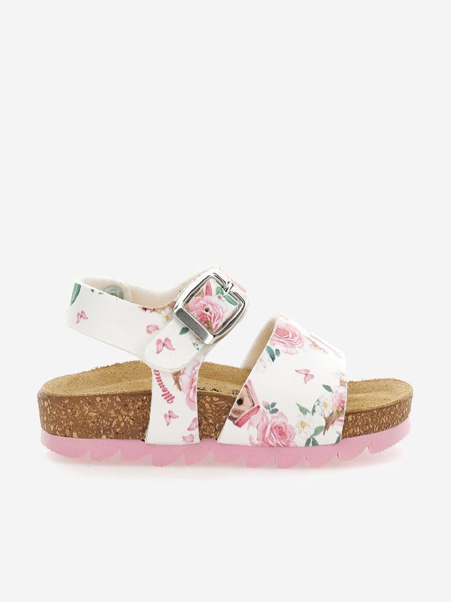 Baby Monnalisa Shoes | Girls Rose Sandals In White