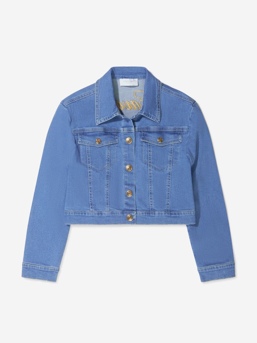 Girls Roberto Cavalli Coats & Jackets | Girls Cotton Denim Jacket