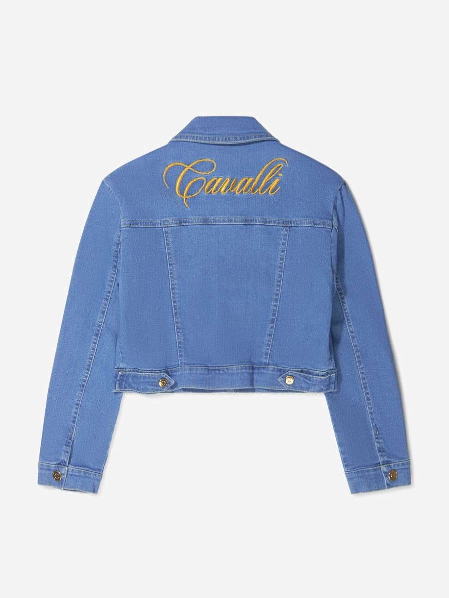 Girls Roberto Cavalli Coats & Jackets | Girls Cotton Denim Jacket