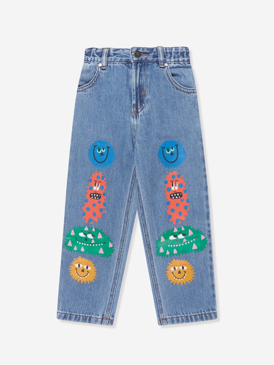 Boys Stella McCartney Kids Jeans | Boys Monster Print Jeans In Blue