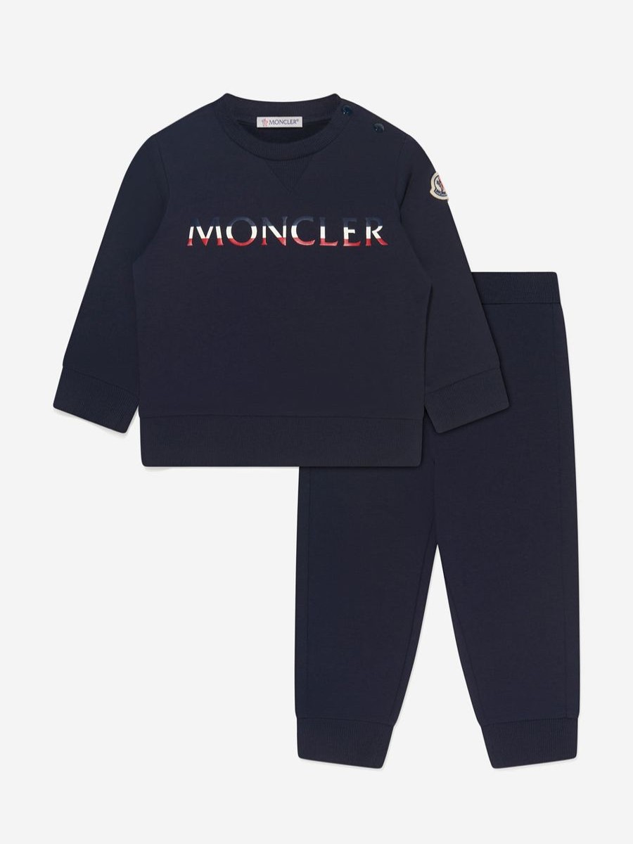 Boys Moncler Enfant Tracksuits | Moncler Enfant - Baby Boys Crew Neck Logo Tracksuit | Childsplay Clothing