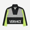 Boys Versace Sweatshirts & Hoodies | Boys Half Zip Sweatshirt In Grey