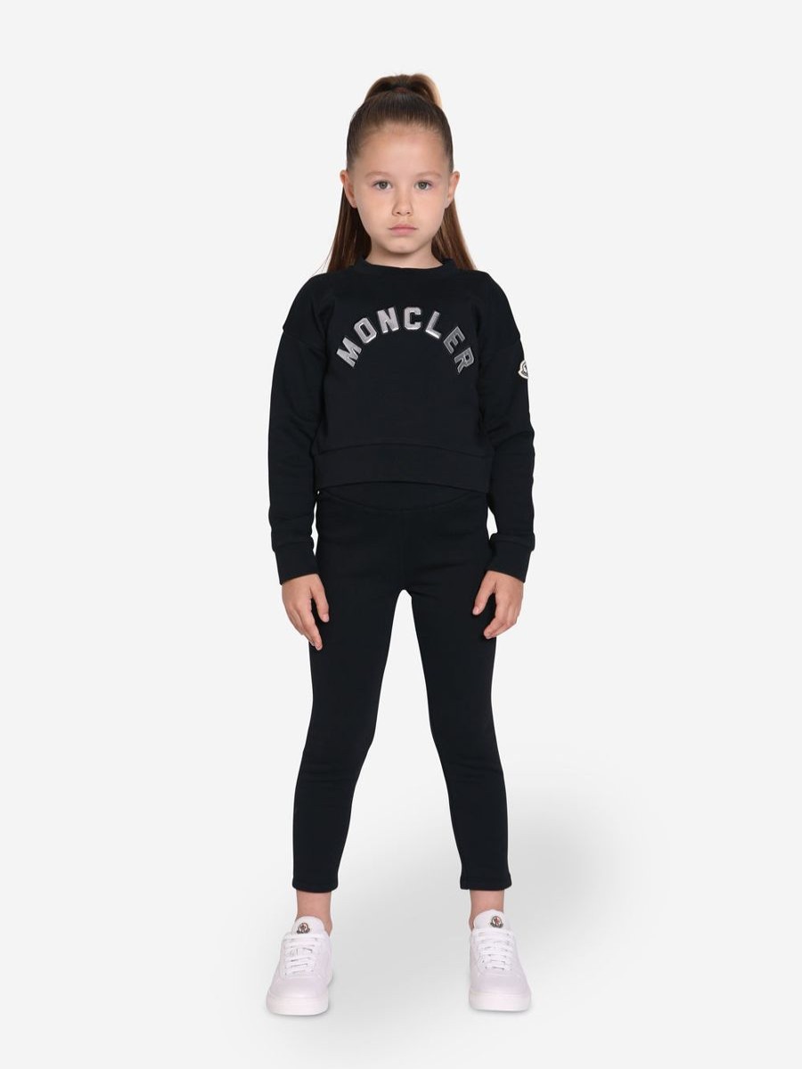 Teen Moncler Enfant Tracksuits | Girls Sweatshirt And Leggings Set In Black