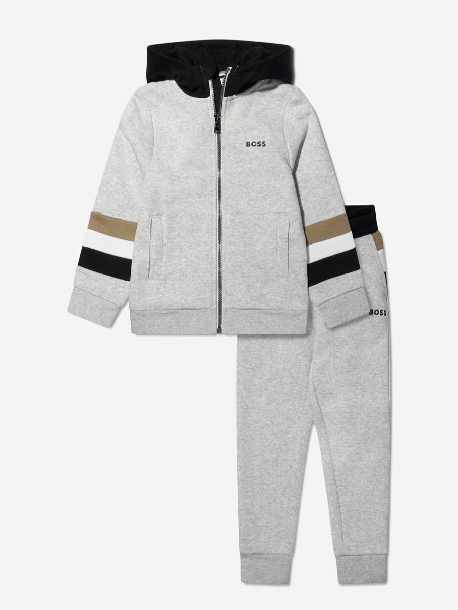 Boys BOSS Tracksuits | Boys Logo Tracksuit In Grey