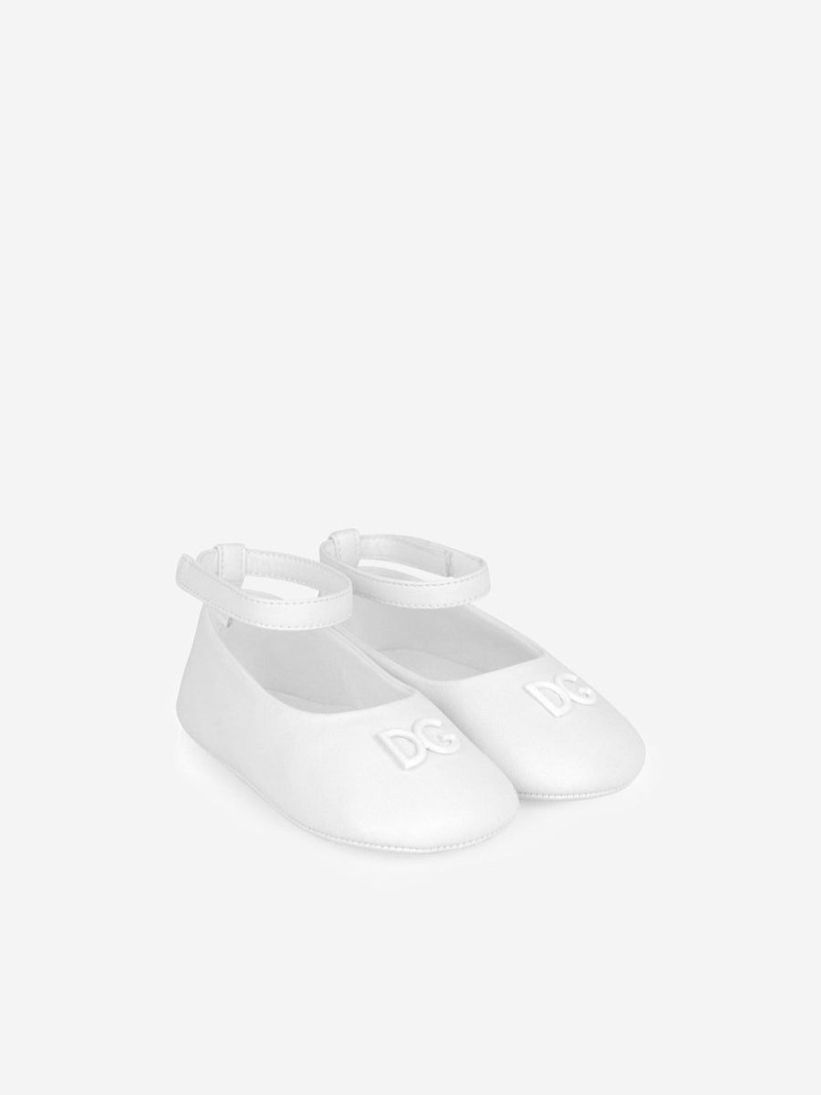 Baby Dolce & Gabbana Kids Shoes | Dolce & Gabbana Kids - Baby Girls Leather Ballerina Shoes | Childsplay Clothing