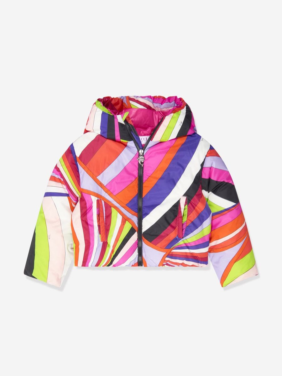 Girls Emilio Pucci Coats & Jackets | Girls Iride Print Puffer Jacket In Multicolour