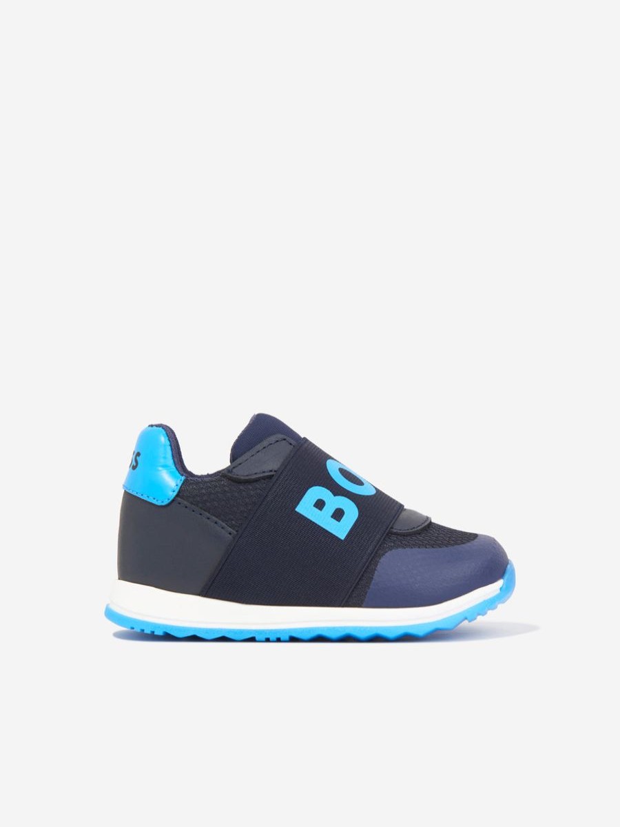 Boys BOSS Sneakers | Boys Logo Trainers In Navy