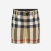 Boys Burberry Kids Underwear | Burberry Kids - Baby Boys Mini Royston Check Shorts In Beige | Childsplay Clothing