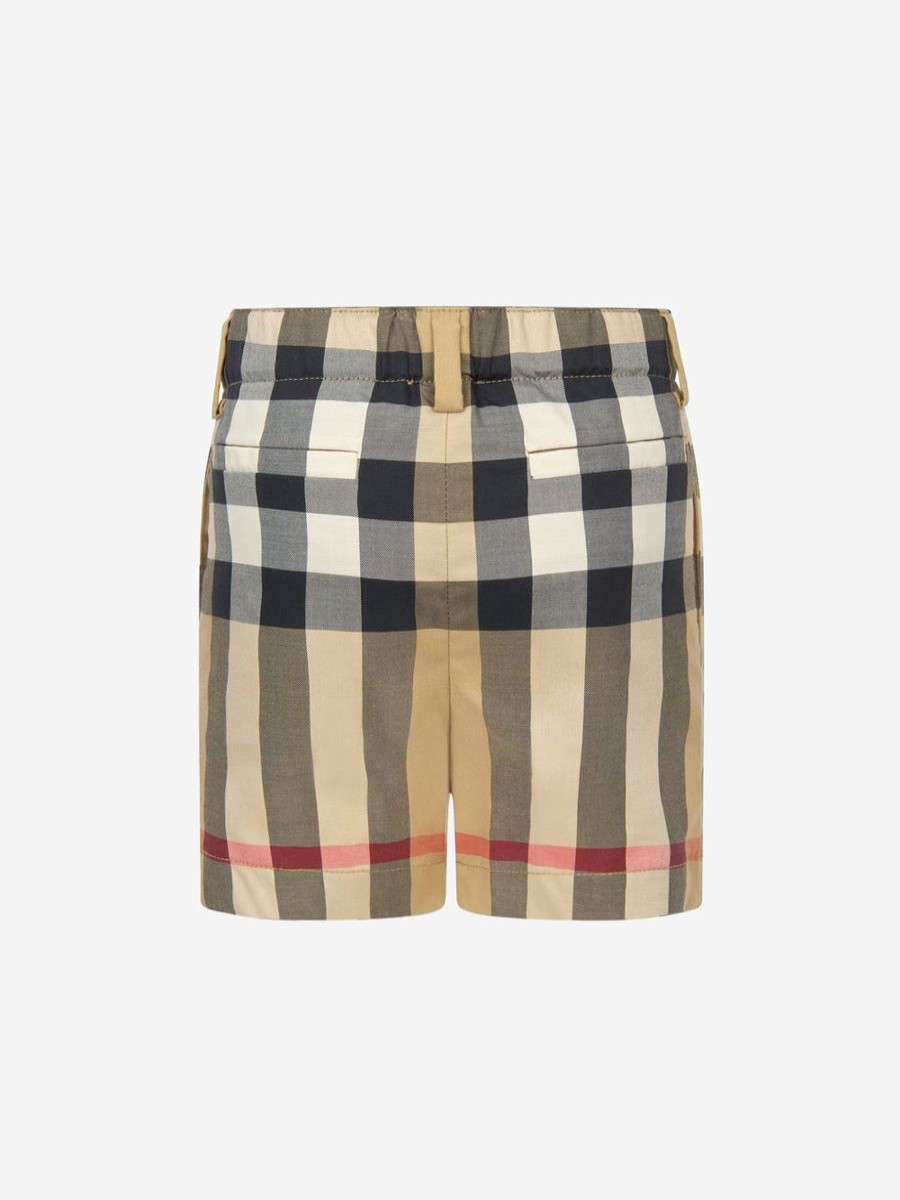 Boys Burberry Kids Underwear | Burberry Kids - Baby Boys Mini Royston Check Shorts In Beige | Childsplay Clothing