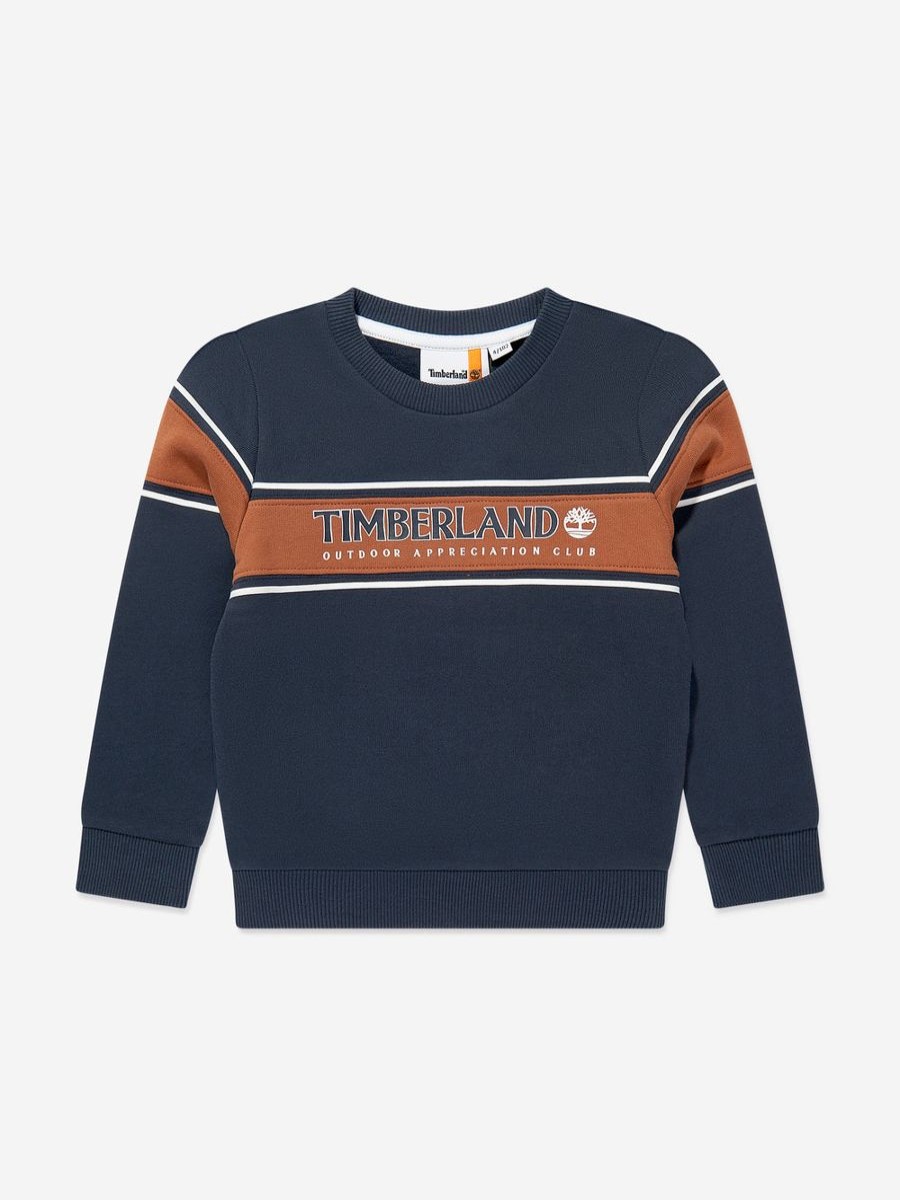 Boys Timberland Sweatshirts & Hoodies | Boys Logo Print Sweatshirt In Navy