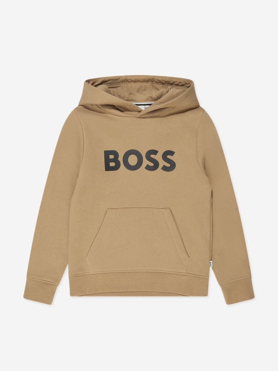 Boys BOSS Sweatshirts & Hoodies | Boys Logo Hoodie In Beige