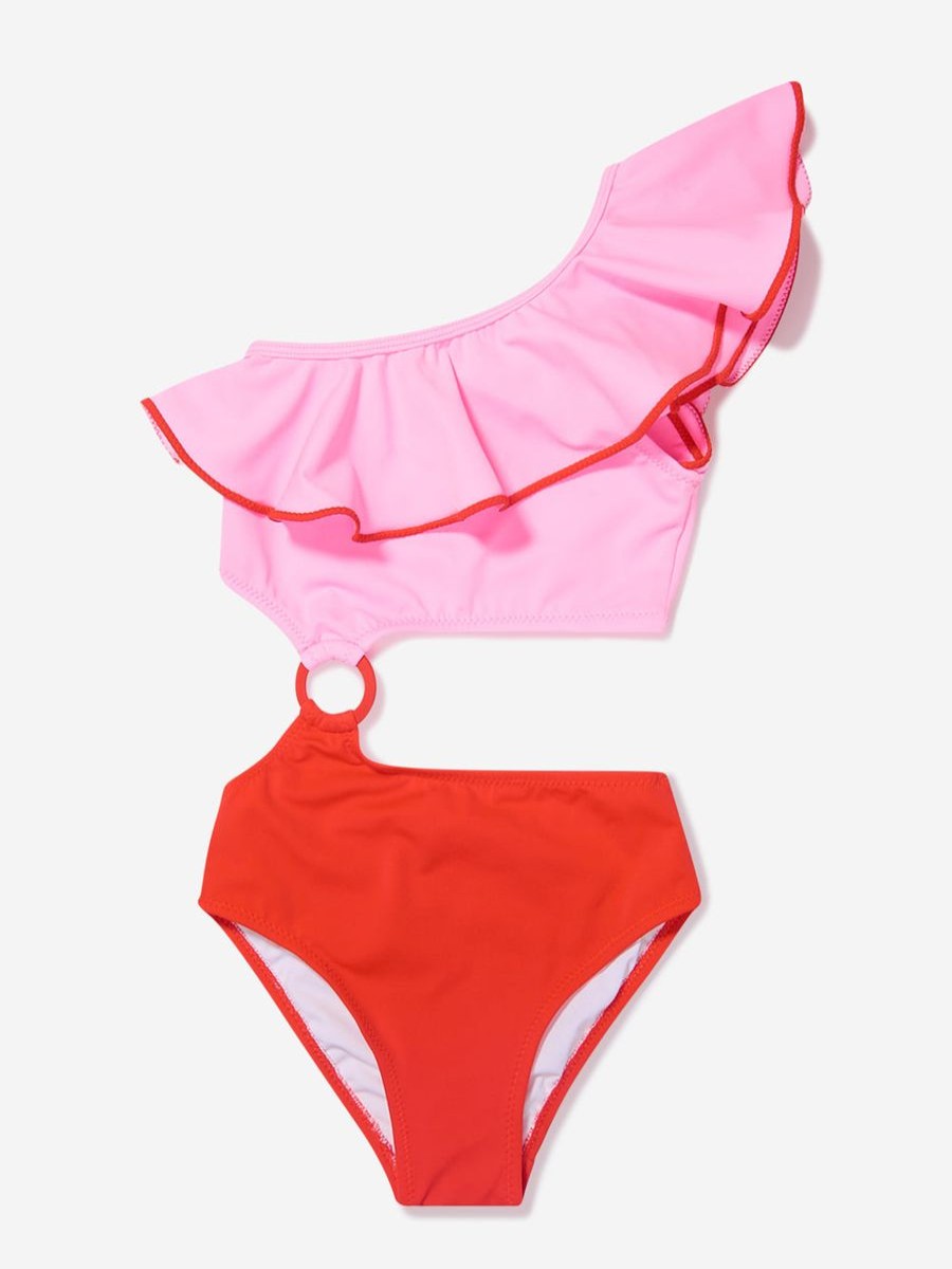 Teen Nessi Byrd Underwear | Girls Asymmetrical Ruffle Paige Swimsuit In Multicolour