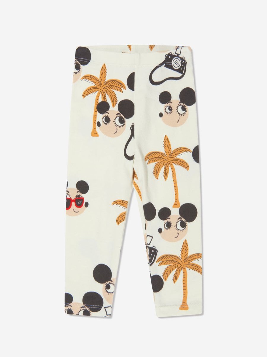 Girls Mini Rodini Leggings | Baby Organic Cotton Ritzratz Leggings In Cream